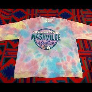 Custom One of a Kind Tie Dye Nashville Sweatshirt